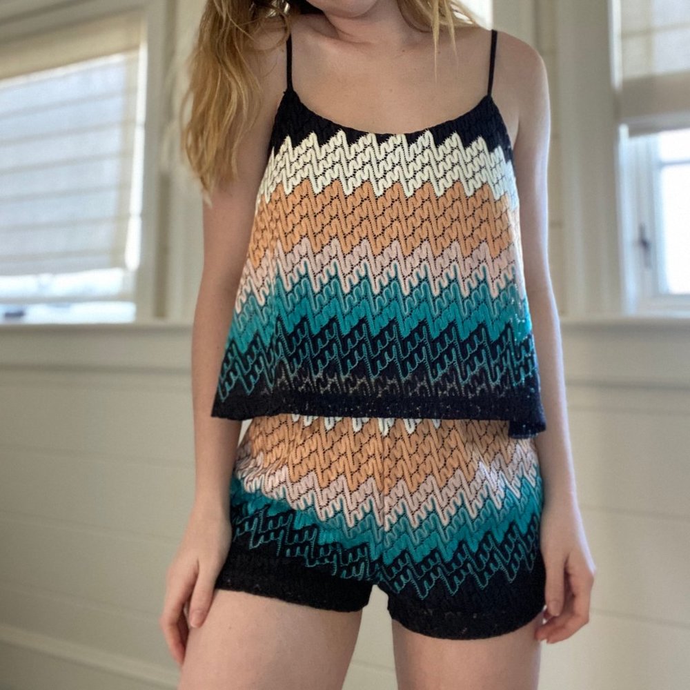 Scoop NYC knit detailed romper